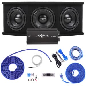 Skar Audio Triple 8" Complete 2,100 Watt SDR Series Subwoofer Bass Package - Includes Loaded Enclosure with Amplifier