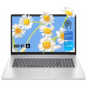 HP 17.3" Touchscreen Laptop, 8-Cores Intel Core i3-N305, 16GB RAM, 128GB eMMC + 1TB SSD, Numeric Keypad, Webcam, HDMI, Wi-Fi 6, Windows 11 Home, Silver
